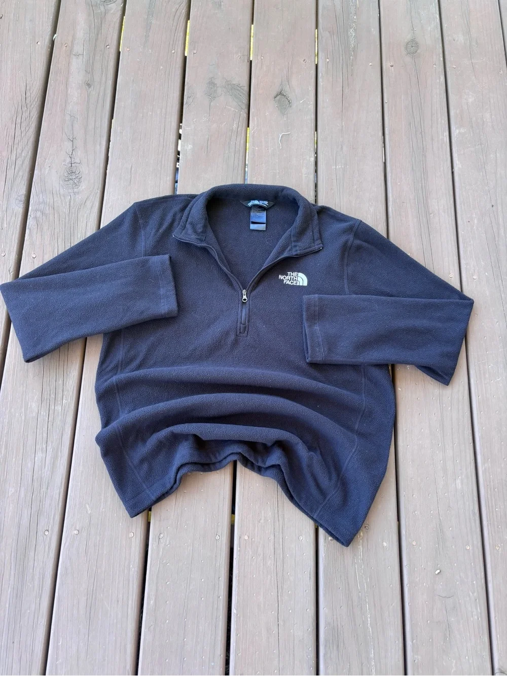 North Face Fleece Pullover Sz S Black Quarter Zip